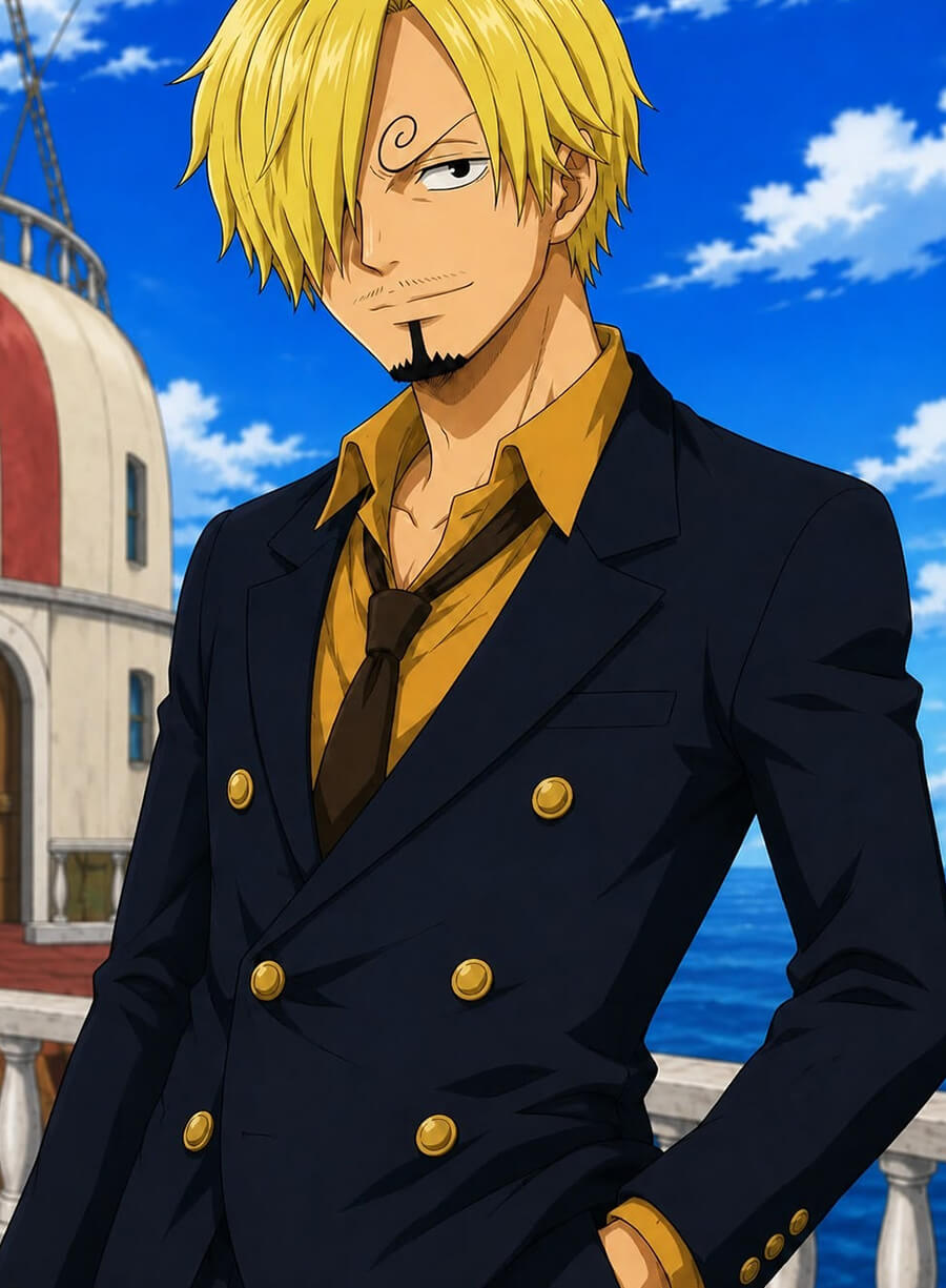 Sanji One Piece Dark Blue Suit Jacket