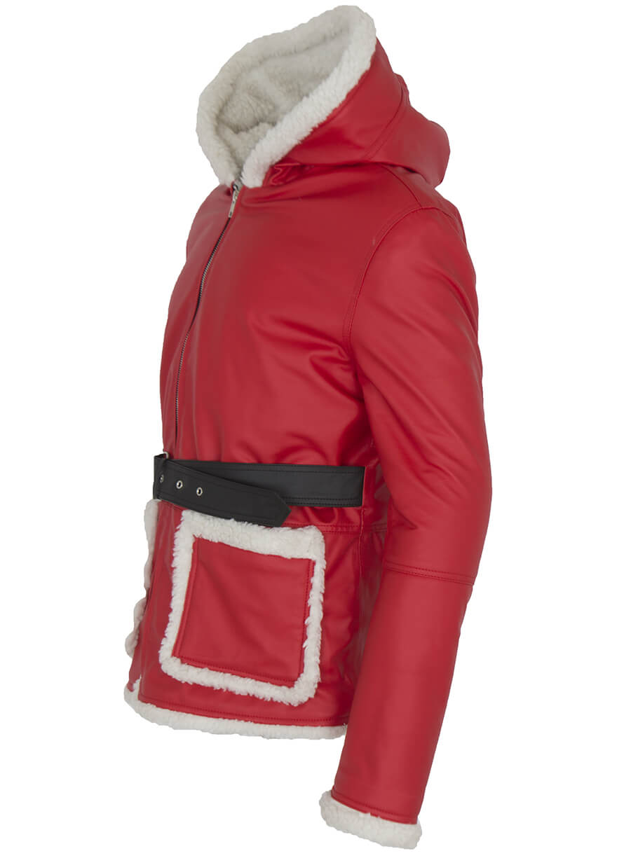 Santa Claus Christmas Leather Jacket Costume