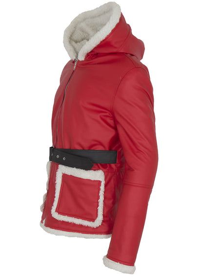 Santa Claus Christmas Leather Jacket Costume