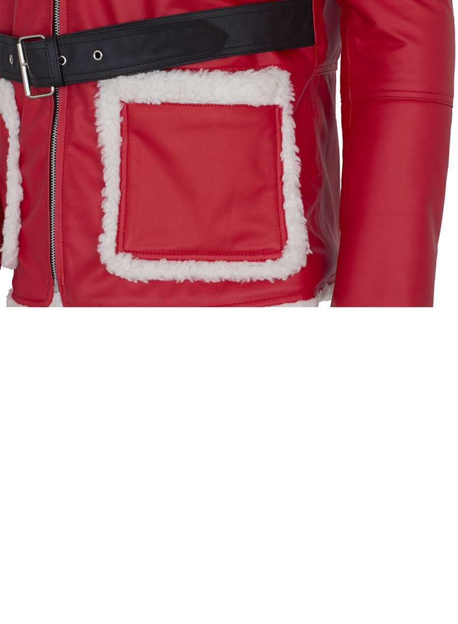 Santa Claus Christmas Leather Jacket Costume