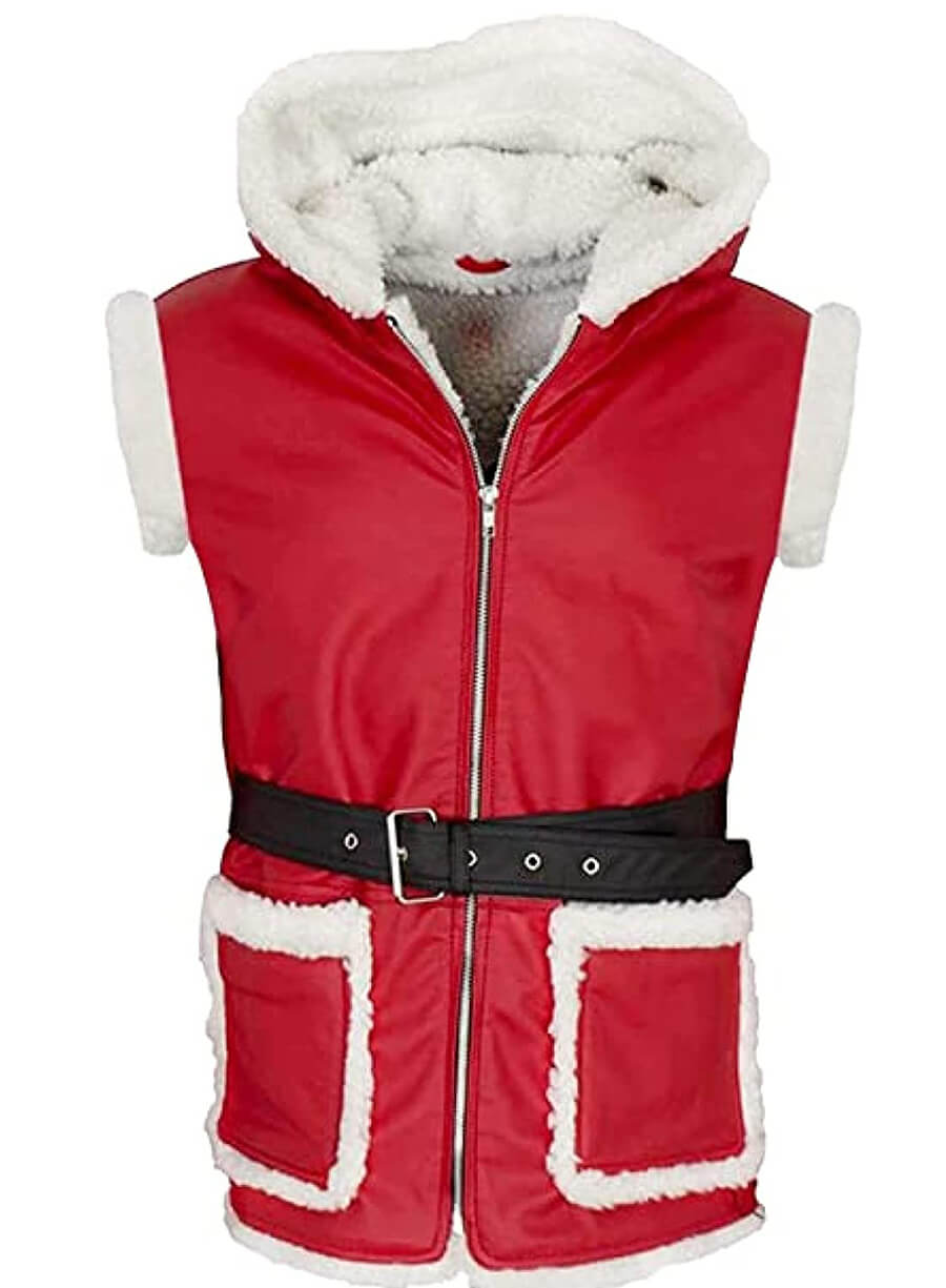 Santa Claus Red Leather Vest Costume