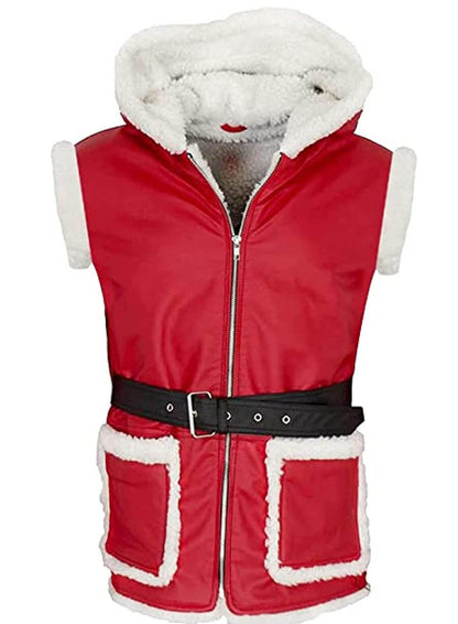 Santa Claus Red Leather Vest Costume