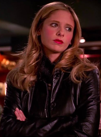 Sarah Michelle Gellar The Vampire Slayer Black Leather Jacket