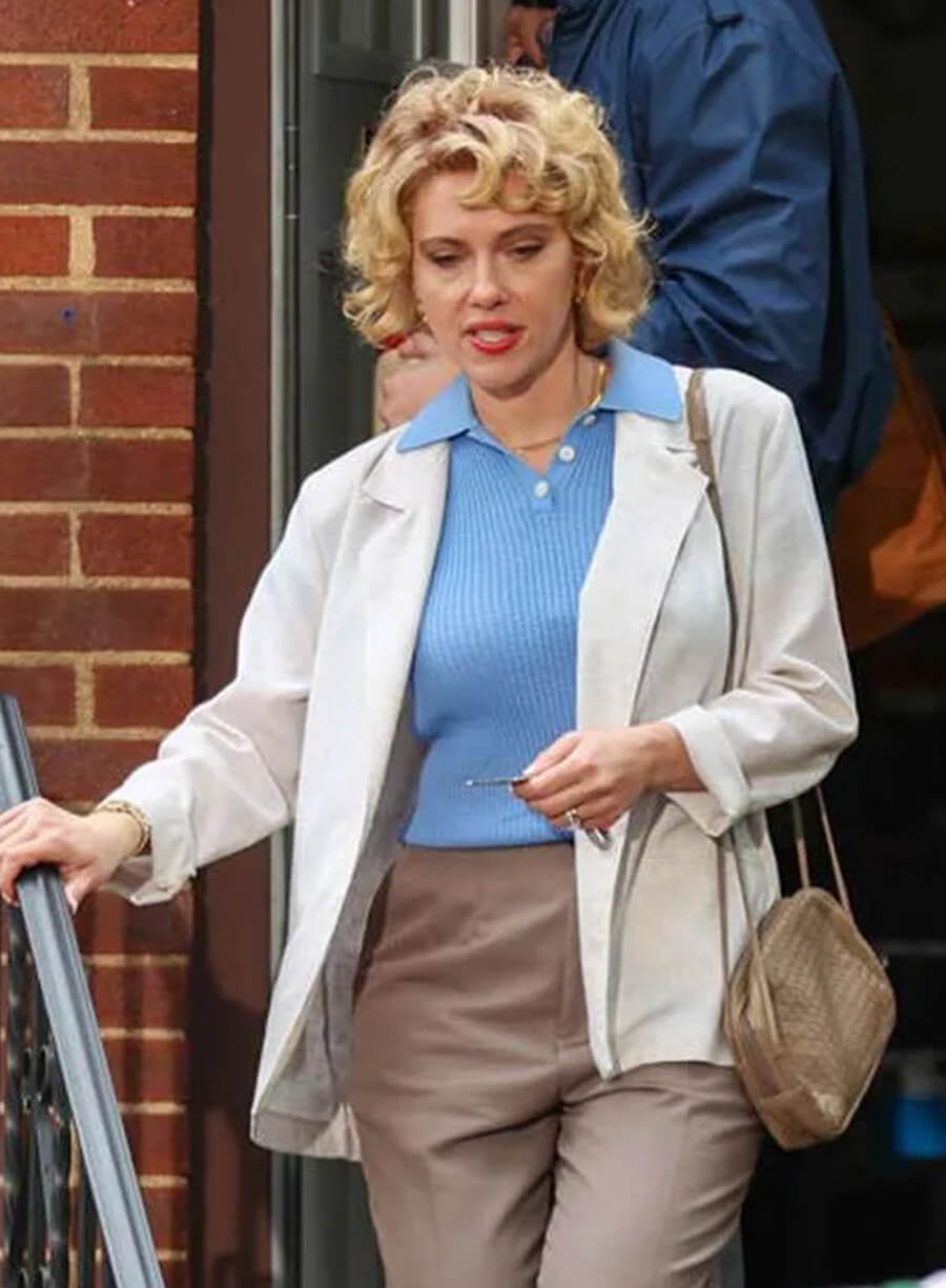 Scarlett Johansson Paper Tiger White Blazer