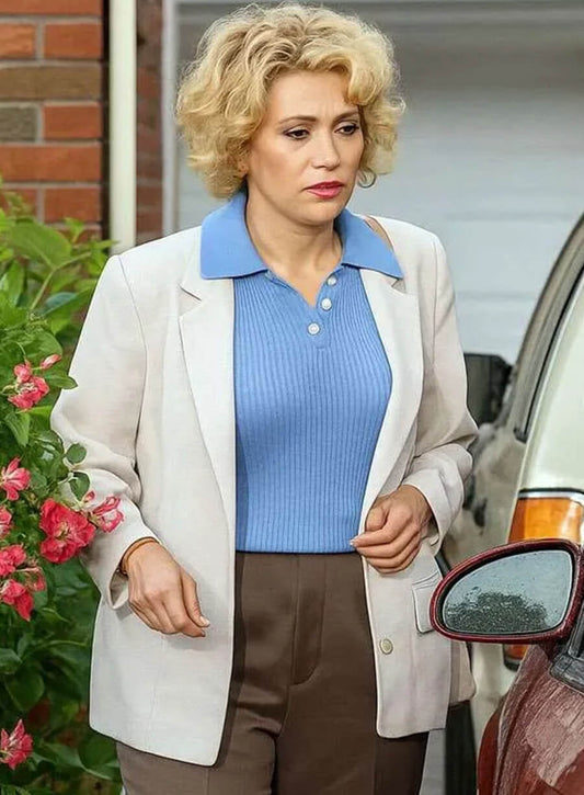 Scarlett Johansson Paper Tiger White Blazer