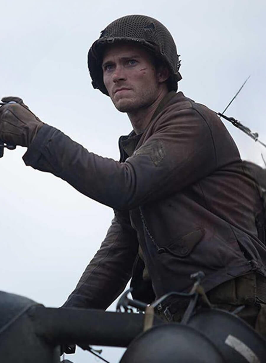 Scott Eastwood Fury Distressed Brown Leather Jacket