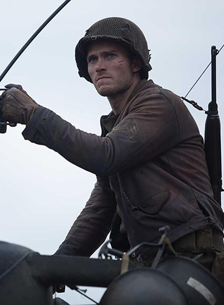 Scott Eastwood Fury Distressed Brown Leather Jacket