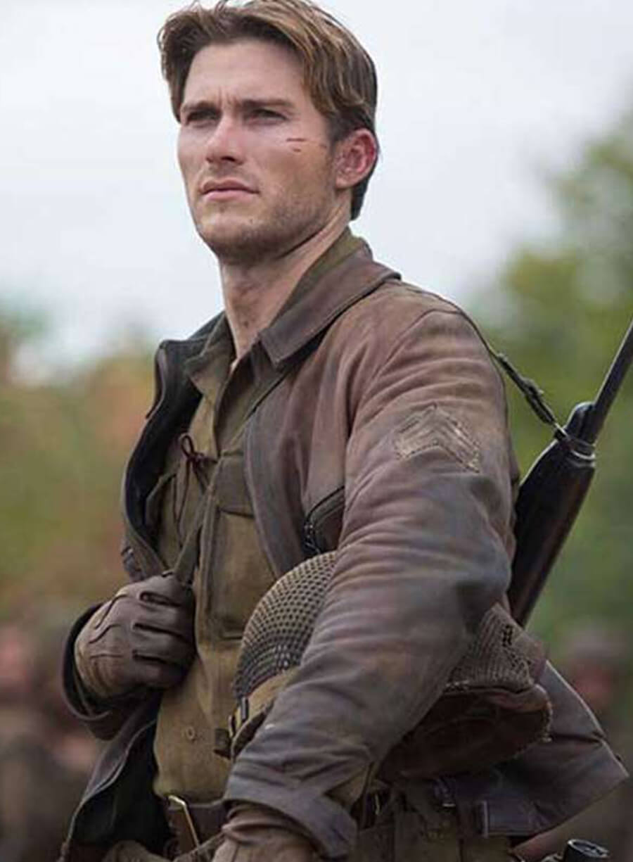 Scott Eastwood Fury Distressed Brown Leather Jacket