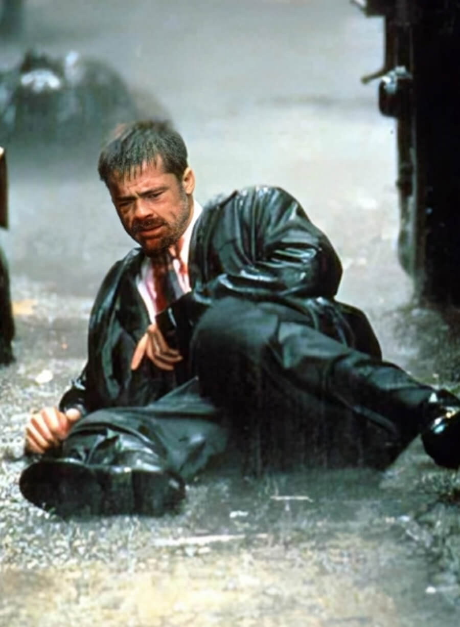 Se7ev Brad Pitt Black Leather Jacket