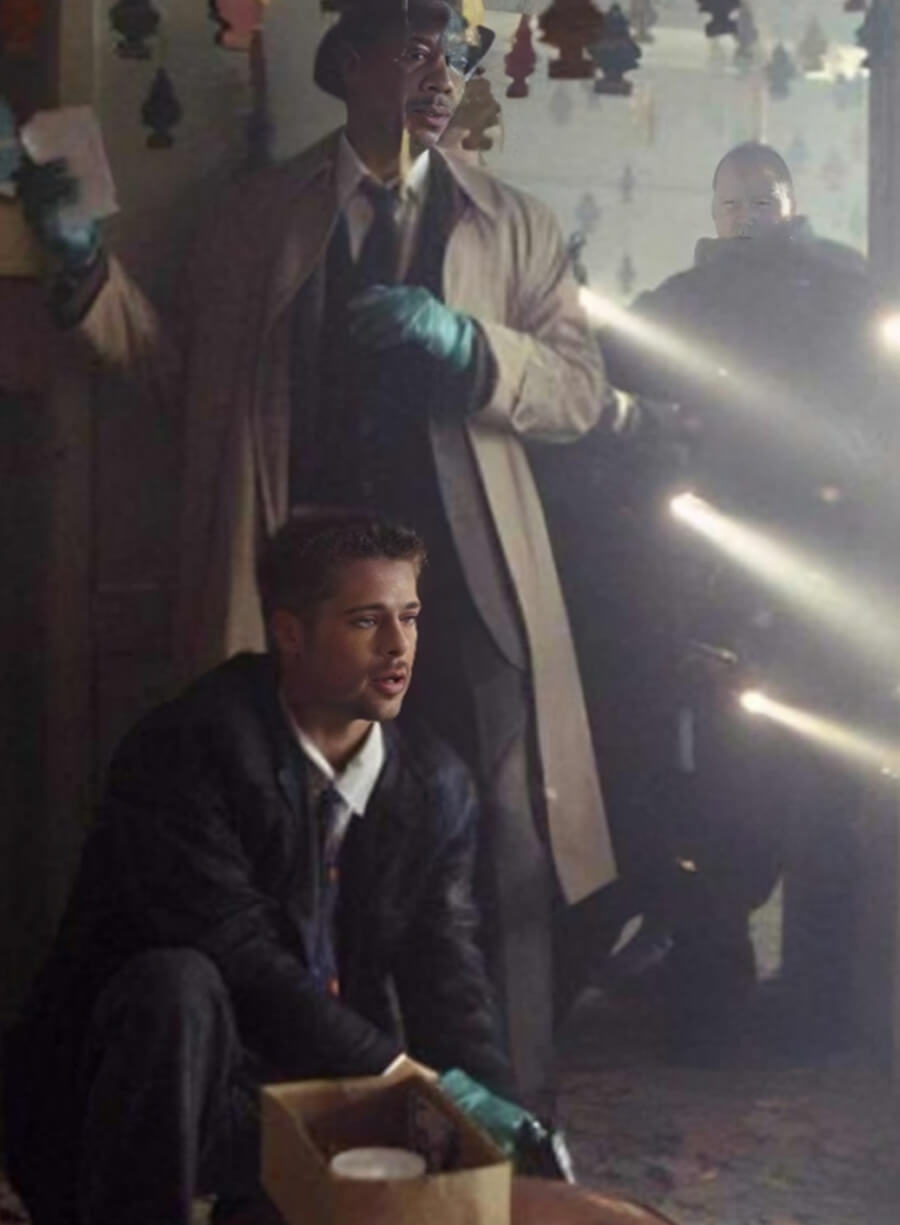 Se7ev Brad Pitt Black Leather Jacket