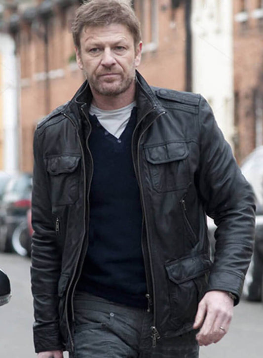 Sean Bean Cleanskin Black Leather Jacket