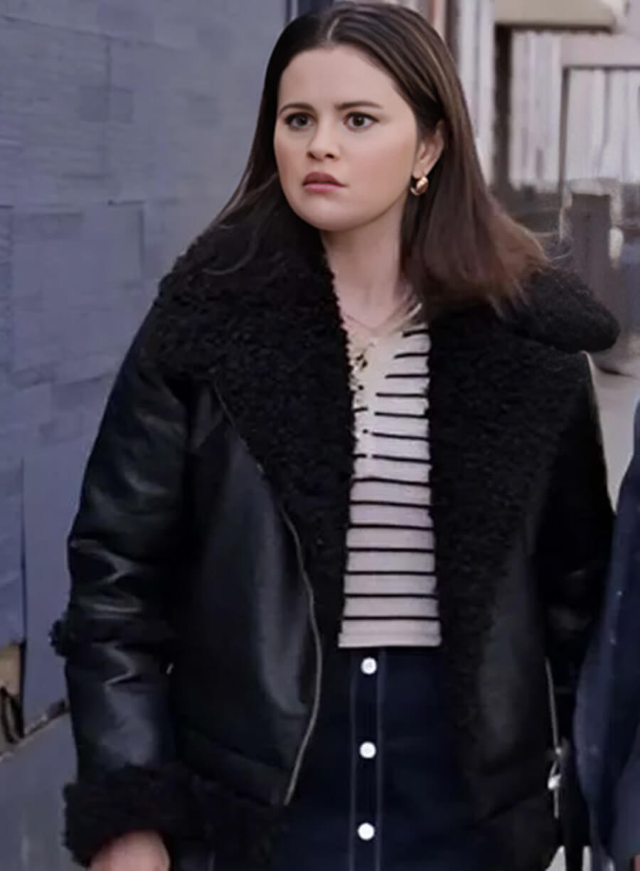 Selena Gomez Only Murders in the Building Black Leather Jacket