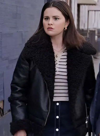 Selena Gomez Only Murders in the Building Black Leather Jacket