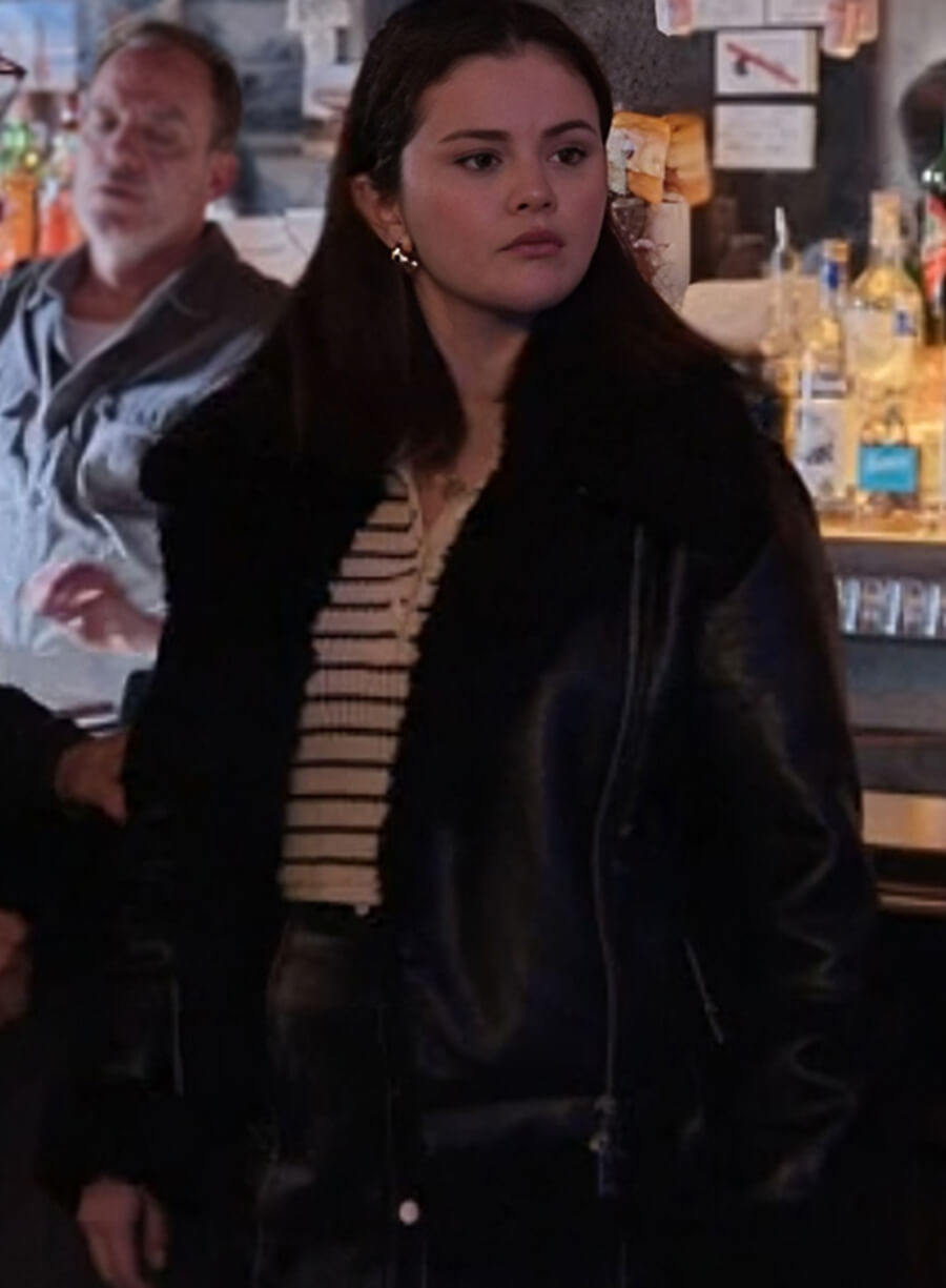 Selena Gomez Only Murders in the Building Black Leather Jacket