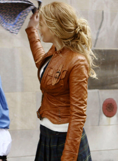 Serena van der Woodsen Gossip Girl Leather Jacket