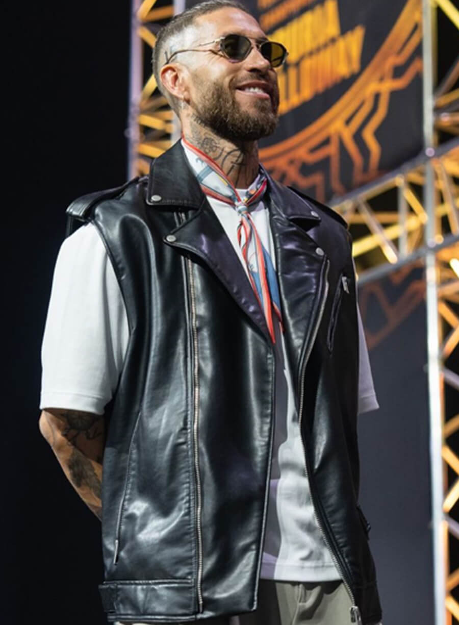 Sergio Ramos Black Leather Vest