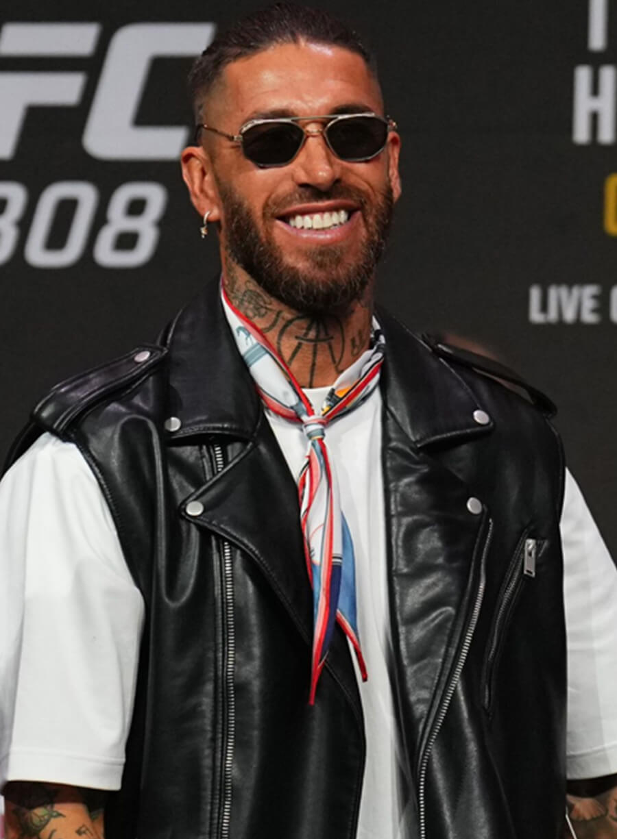 Sergio Ramos Black Leather Vest