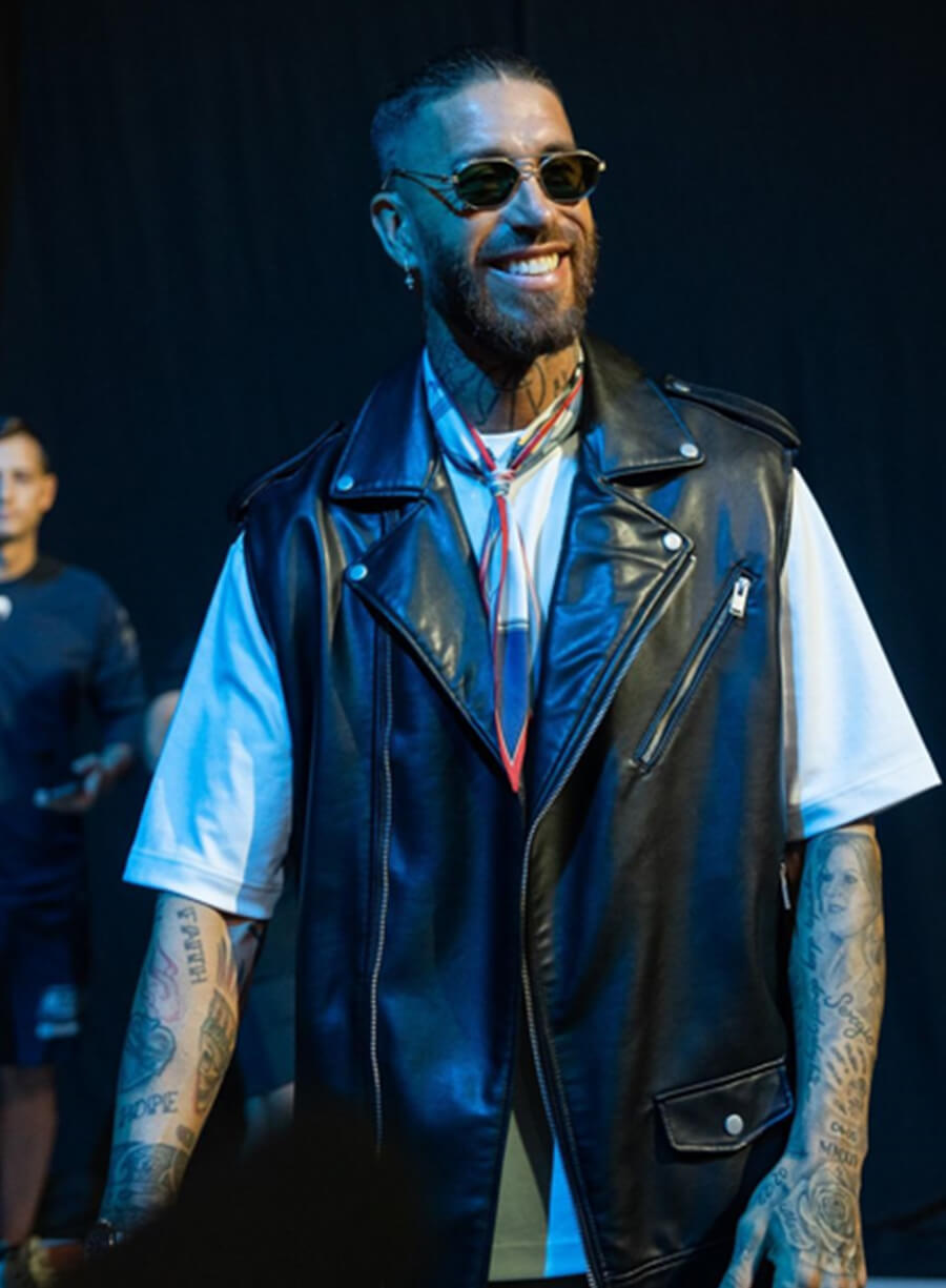 Sergio Ramos Black Leather Vest