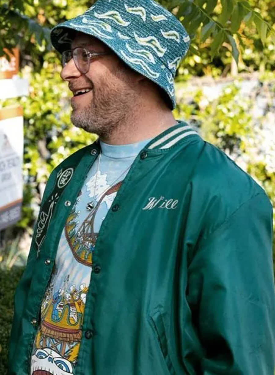Seth Rogen Platonic 2023 Green Varsity Jacket