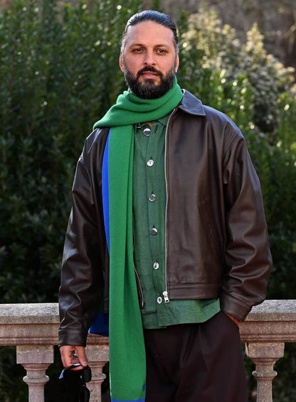 Shazad Latif Wuthering Heights 2026 Event Leather Jacket