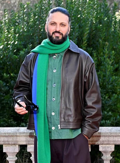 Shazad Latif Wuthering Heights 2026 Event Leather Jacket