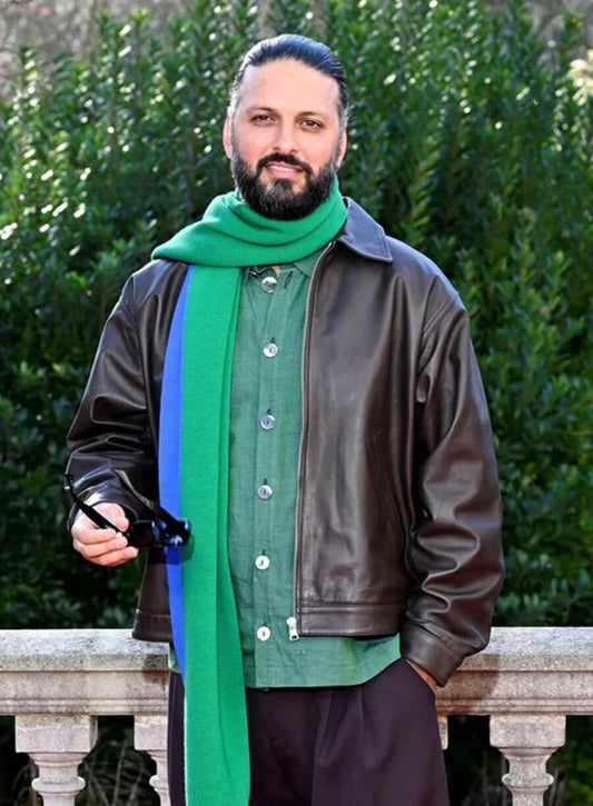 Shazad Latif Wuthering Heights 2026 Event Leather Jacket