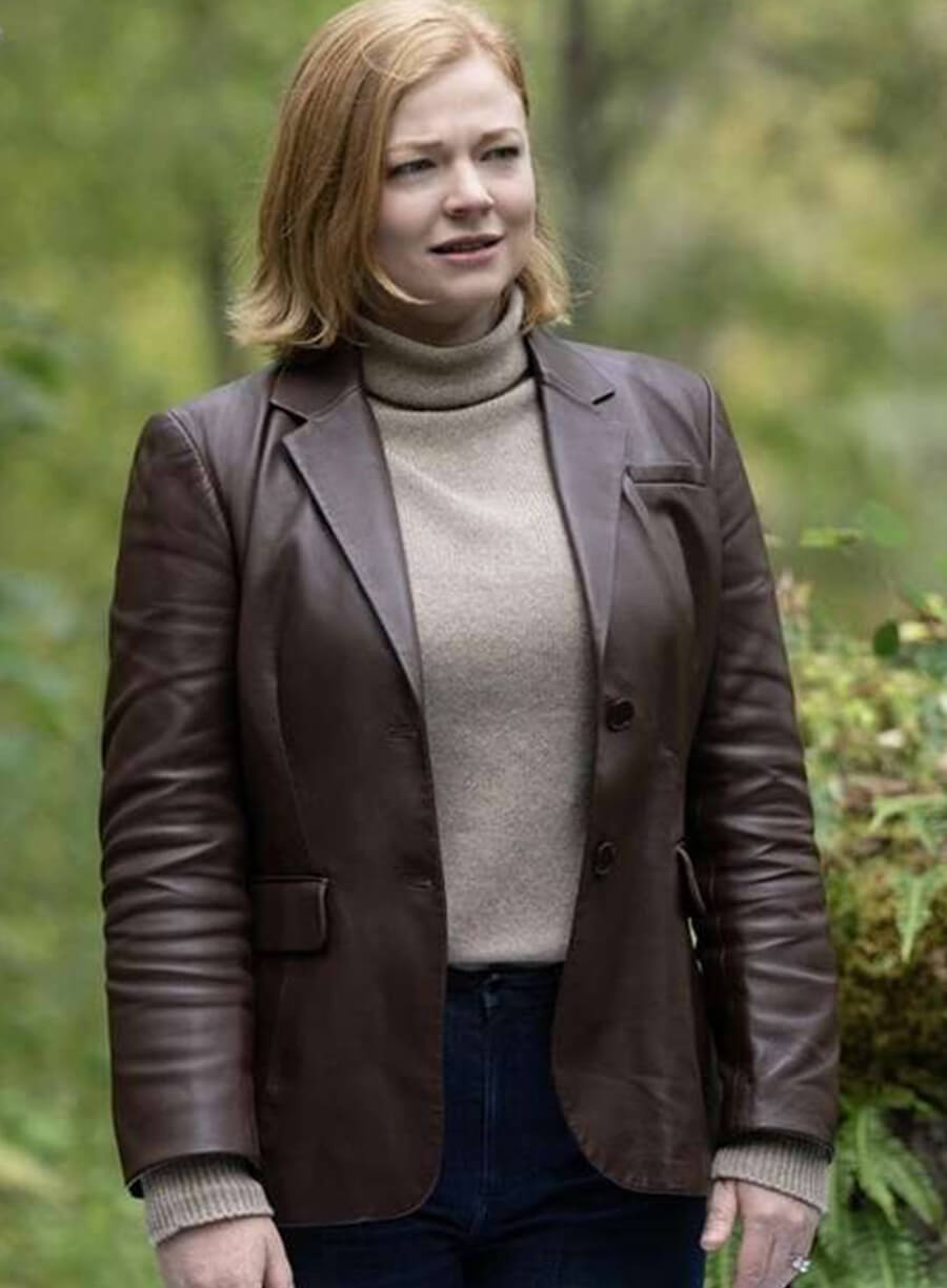 Shiv Roy Succession S04 Brown Leather Blazer