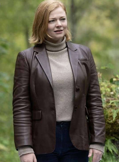 Shiv Roy Succession S04 Brown Leather Blazer