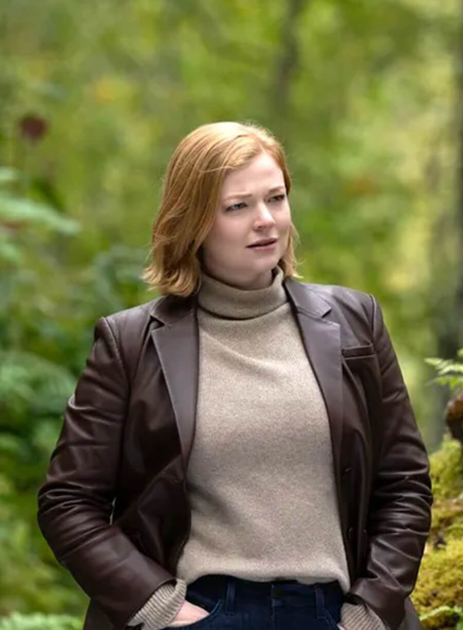 Shiv Roy Succession S04 Brown Leather Blazer