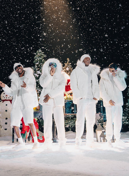 Sidemen Christmas Drillings KSI White Puffer Jacket