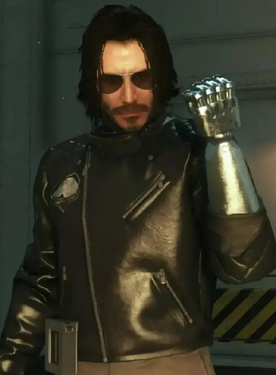 Silverhand Cyberpunk 2077 Black Leather Jacket