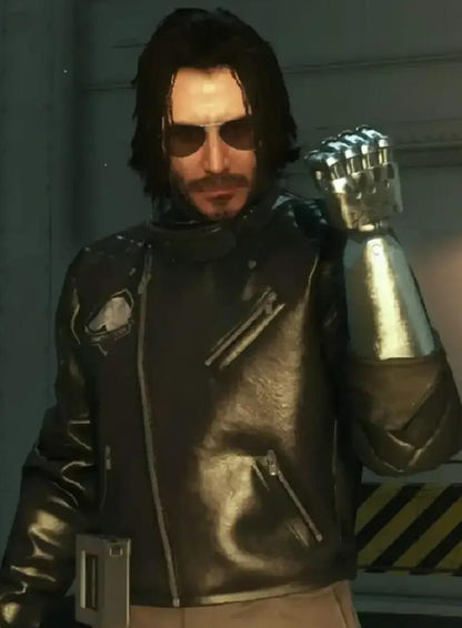 Silverhand Cyberpunk 2077 Black Leather Jacket