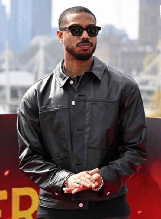 Sinners Michael B. Jordan Black Leather Jacket