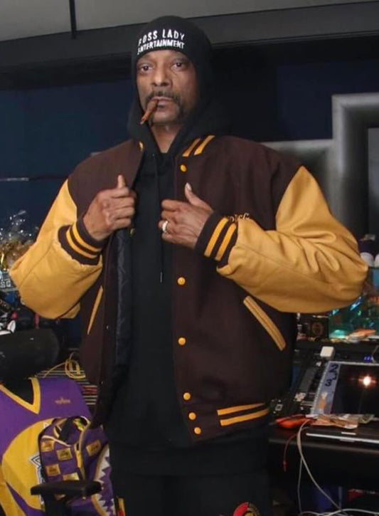 Snoop Dogg Brown Varsity Jacket