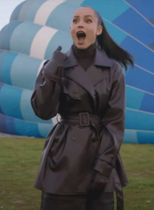 Sofia Carson The Life List 2025 Black Coat