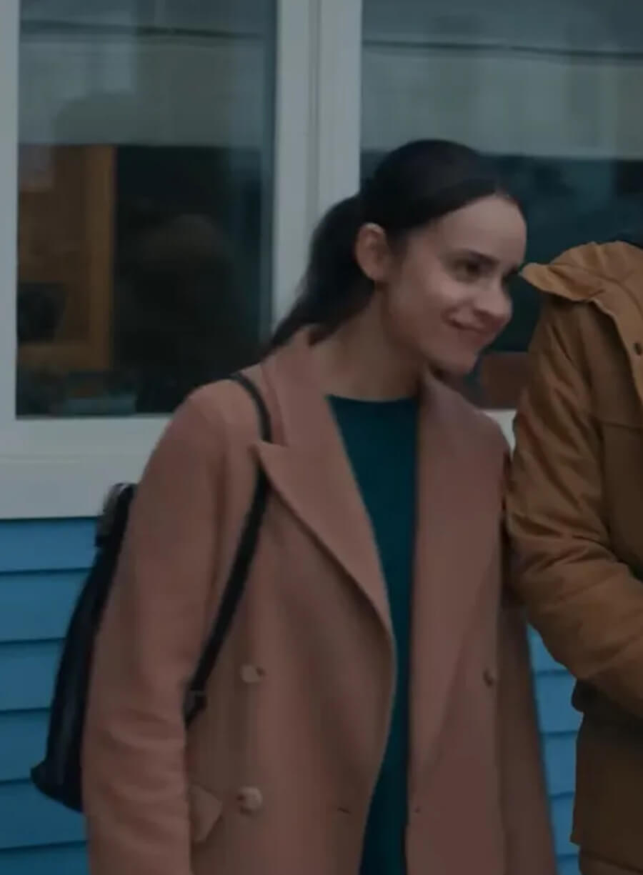 Sofia Carson The Life List 2025 Brown Trench Coat