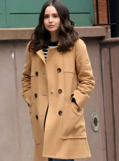 Sofia Carson The Life List 2025 Brown Wool Coat