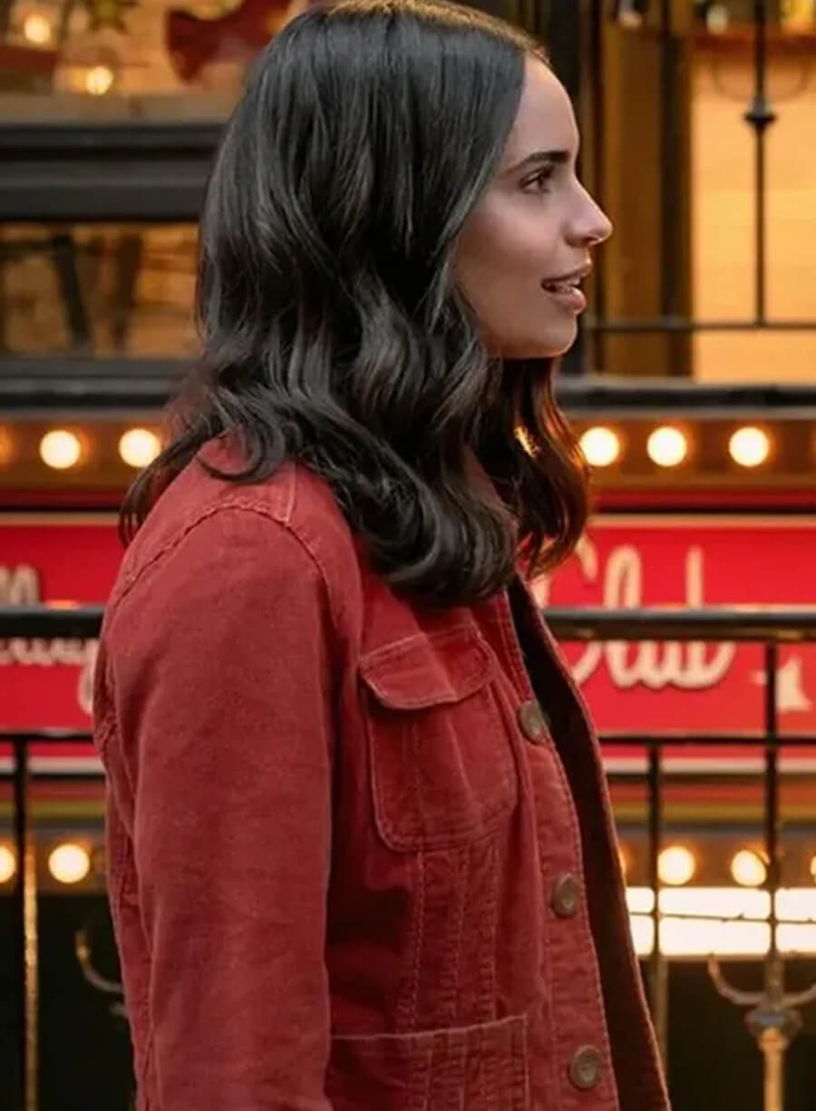Sofia Carson The Life List 2025 Red Jacket