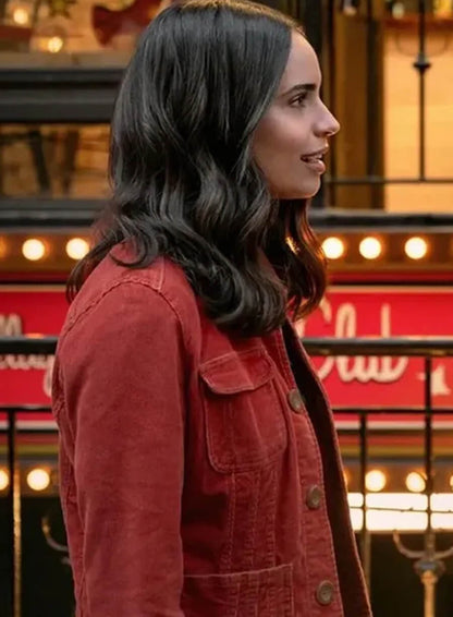 Sofia Carson The Life List 2025 Red Jacket