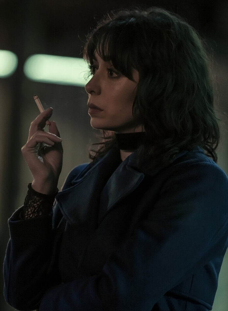 Sofia Falcone The Penguin 2024 Blue Wool Coat