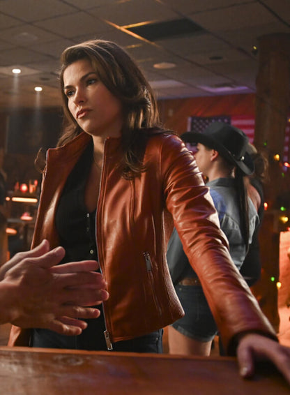 Sofia Pernas Tracker Brown Leather Jacket