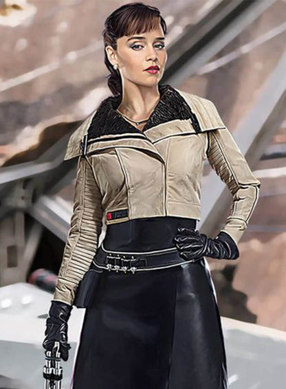 Solo A Star Wars Story Qira Beige Jacket