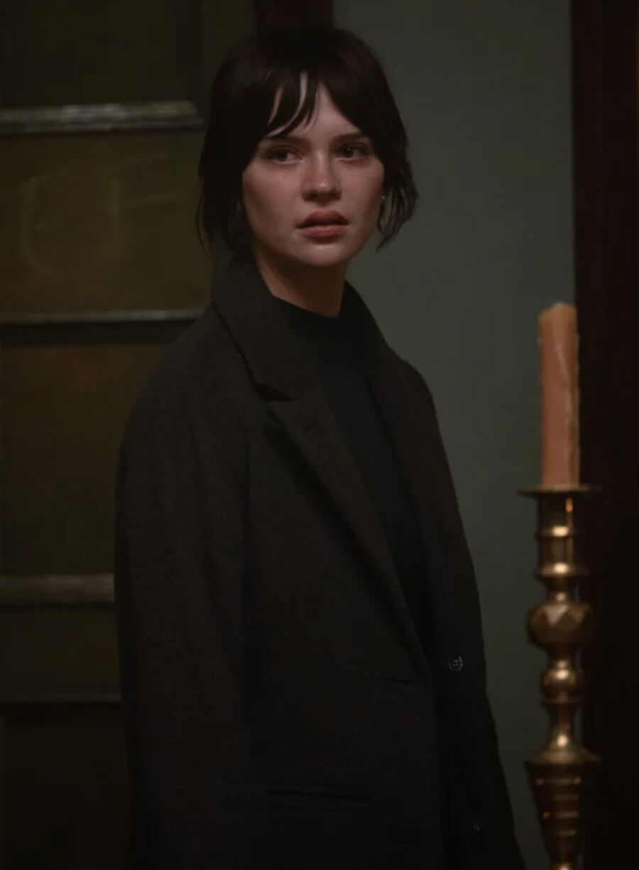 Sophie Thatcher Heretic 2024 Black Coat