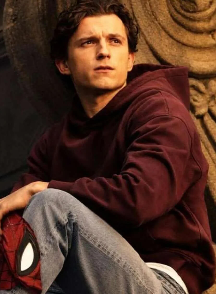 Spider-Man Brand New Day Tom Holland Maroon Hoodie