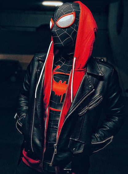 Spider-Man: Miles Morales Black Leather Jacket