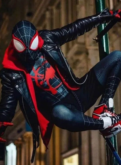 Spider-Man: Miles Morales Black Leather Jacket