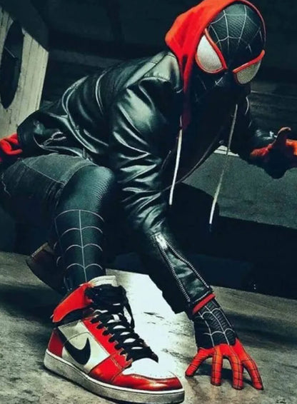 Spider-Man: Miles Morales Black Leather Jacket