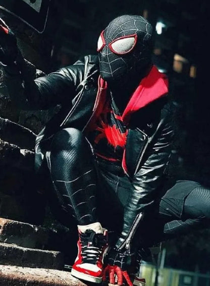 Spider-Man: Miles Morales Black Leather Jacket