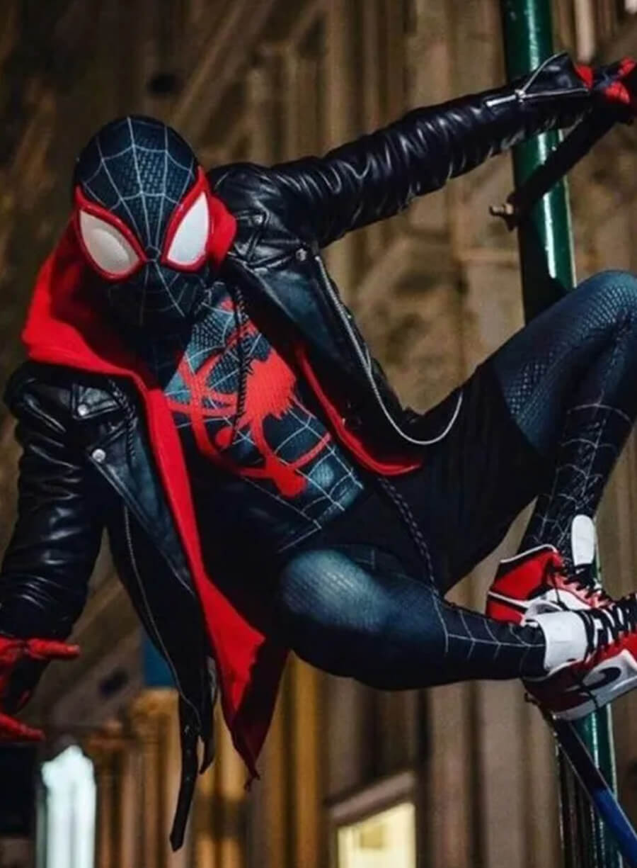 Spider-Man: Miles Morales Black Leather Jacket