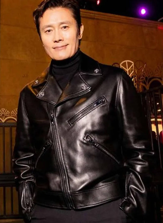 Squid Game S02 Lee Byung-hun Black Leather Jacket